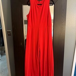 Chic Red Sleeveless Jumpsuit